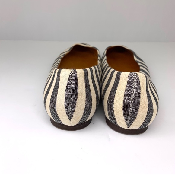 Madewell Sidewalk Skimmer Striped Ballet Flats pointy toe flats - Picture 4 of 8